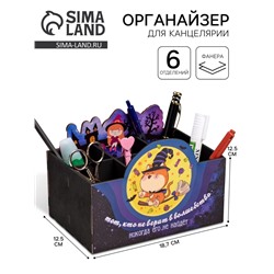 Органайзер для канцелярии «Тот, кто не верит...», 6 отделений, 18.7×12.5×12.5 см