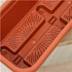 Ящик для цветов балконный с поддоном, 60 см, терракотовый