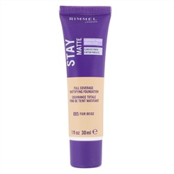 Rimmel London, Матирующая основа для максимальной плотности Stay Matte, оттенок 085 Fair Beige, 30 мл