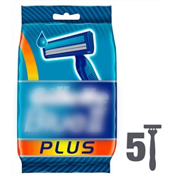 Станок для бритья одноразовый Dʤɪˈlett БЛЮ-2 Plus (5 шт.) с увлажняющей полосой и ручкой из эластомера (Оригинал)