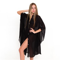 Туника пляжная женская, цвет чёрный, размер 46