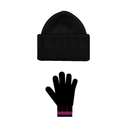 Комплект трикотажный для девочек: шапка, перчатки