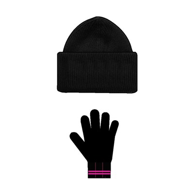 Комплект трикотажный для девочек: шапка, перчатки