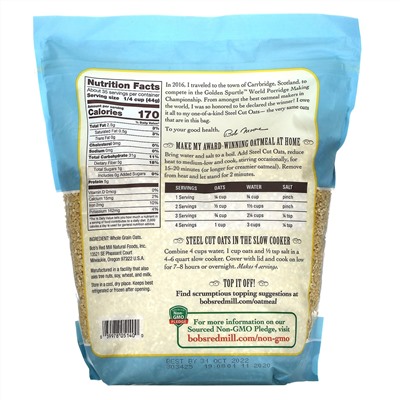 Bob's Red Mill, Steel Cut Oats, 54 oz (1.53 kg)