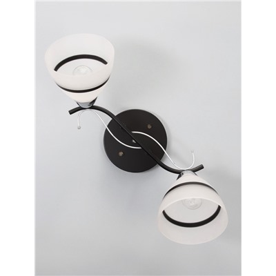 Люстра потолочная BayerLux «Лайма», 2хЕ27, 40 Вт, черно-хромовый, 50×15×24 см