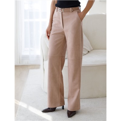 Прямые брюки из искусственной замши