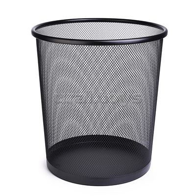 Корзина для бумаг 21,8x26x28 см (12,5 л), круглая, сетчатая металлическая, черная