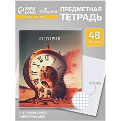 Тетрадь предметная, 48 листов в клетку, Calligrata TOP «Школьный стиль», История
