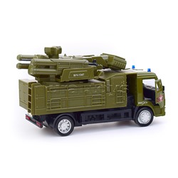 Машина металл Kamaz Армия России 15 см, (двер, подв. дет,свет-звук) инер, в коробке