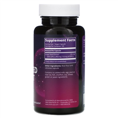 MRM, Nutrition, Grape Seed Extract, 100 Vegan Capsules