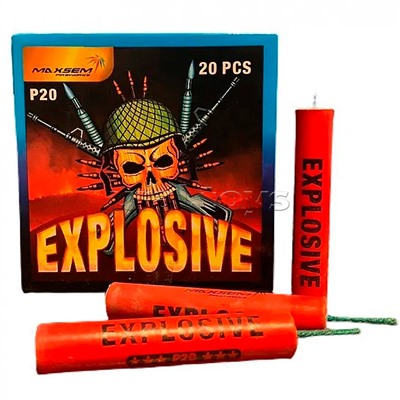 Петарды фитильные "Explosive" (в уп. 20 петард) * в кор. 4 бл. х 24 уп. Срок до 01.02.27