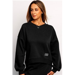 Свитшот худи оверсайз кофта с начесом 387BLK (Черный)