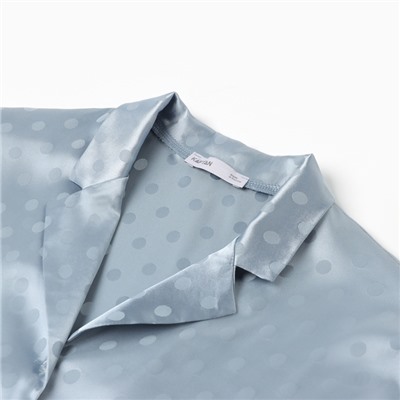 Пижама женская (рубашка, брюки) KAFTAN «Горох», голубая, размер 44-46