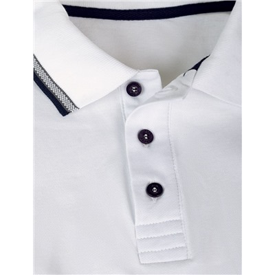 Футболка-поло из фактурного трикотажа