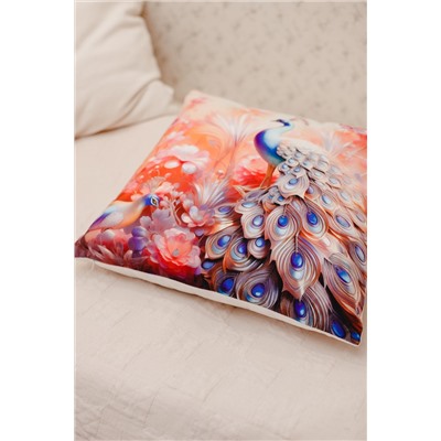 Наволочка декоративная 3 шт Павлины 3D