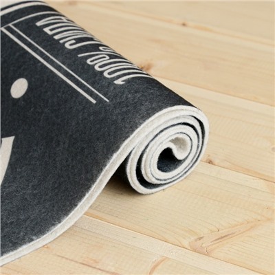 Коврик - лежак для бани и сауны с принтом «Крутой мужик, самый лучший на свете», 150×50 см, полиэфир 70%, шерсть 30%, «Банная забава»