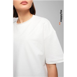 Женская футболка оверсайз из футера двухнитки Happyfox