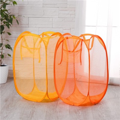 Корзина для игрушек с ручками (сетка), цвета МИКС