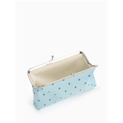 Косметичка на фермуаре, маленькая, с принтом, голубая
