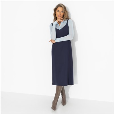 Сарафан , который стройнит, Для важных свиданий (синий)