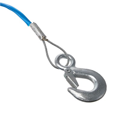 Трос буксировочный TORSO металлический в ПВХ оплётке, 4 м, 2 тонны, 2 крюка