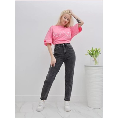 Джинсы момы укороченные