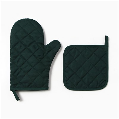 Набор кухонный «Клевер» варежка-прихватка 20×27 см, прихватка 17×17 см 100% п/э