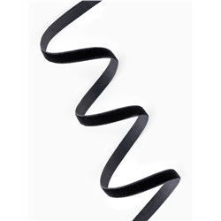 Лента бархатная, 6 мм, 18±1 м, чёрная №03