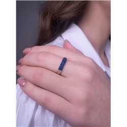 Серьги из серебра с нат.синей шпинелью родированные 925 пробы с-7190р408