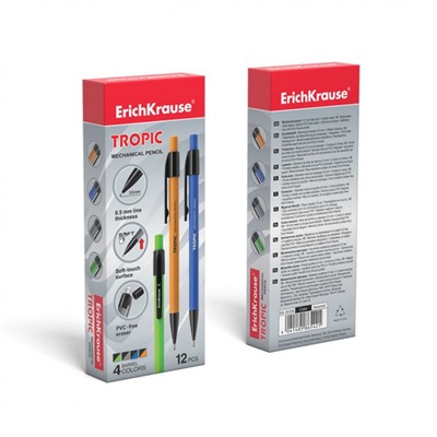 Авт. карандаш 0.5 мм TROPIC 20338 ассорти ErichKrause