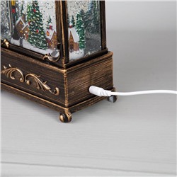 Светодиодная фигура «Снеговики на лыжах» 14.5×22×8 см, пластик, батарейки ААх3 (не в комплекте), USB, свечение тёплое белое