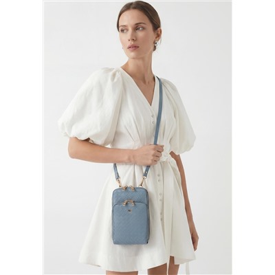 Женская мини-сумка, цвет дымчато-голубой