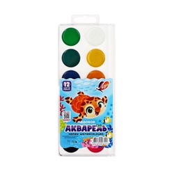 Акварель «Луч. ZOO», 12 цветов, без кисти