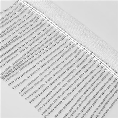 Тесьма металлизированная «Бахрома», 10 см, 4.5±0.5 м, белая