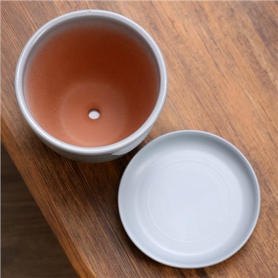 Горшок для цветов «Серый», 1 л, d=15 см, h=13 см, керамический, с поддоном