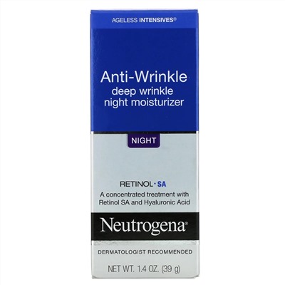 Neutrogena, Ночной увлажняющий крем от глубоких морщин, Ночь, 1,4 унции (39 г)