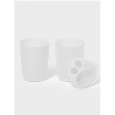 Набор для ванной комнаты Aqua, 4 предмета, пластик, белый