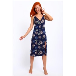 Ночная сорочка "ГАБРИЭЛЬ -2" (Листья темно-синий)