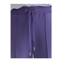 Прямые трикотажные брюки на резинке из футера двухнитки эластичные VILATTE, 1228112