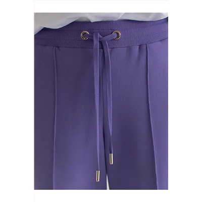 Прямые трикотажные брюки на резинке из футера двухнитки эластичные VILATTE, 1228112