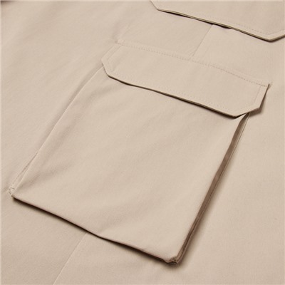 Юбка миди с накладным карманом женская MINAKU: Safari, бежевая, размер 42