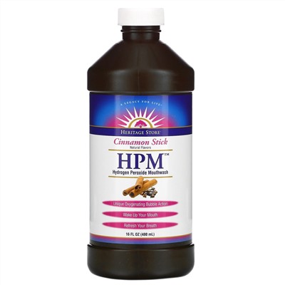 Heritage Store, HPM, Hydrogen Peroxide Mouthwash, Cinnamon Stick, 16 fl oz (480 ml)