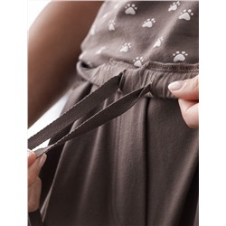 Укороченные широкие брюки кюлоты на резинке из 100% хлопка