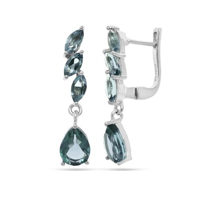 Серьги из серебра лондон топаз кварц, Фея