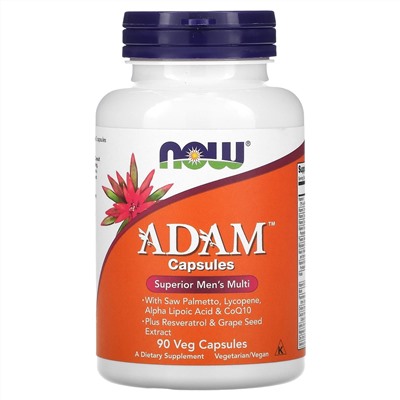 Now Foods, ADAM, превосходные мультивитамины для мужчин, 90 вегетарианских капсул