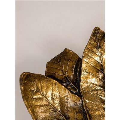 УЦЕНКА Подставка для мелочей «Пара ежей на тарелке из листьев», под золото, 24×24×6.5 см