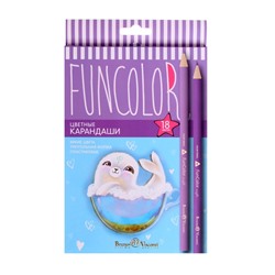 Карандаши цветные 18 цветов BrunoVisconti. FunColor, пластиковые, трёхгранные, МИКС