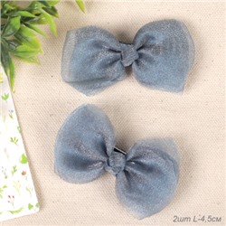 Бант-зажим для волос набор 2 штуки / YIW-18 /уп 1/темно-серый