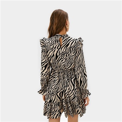 Платье мини женское c крылышками MIST, размер 48, бежевое