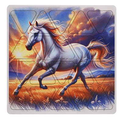 Пазлы малые "Рысак" 20х20см (древесный материал)